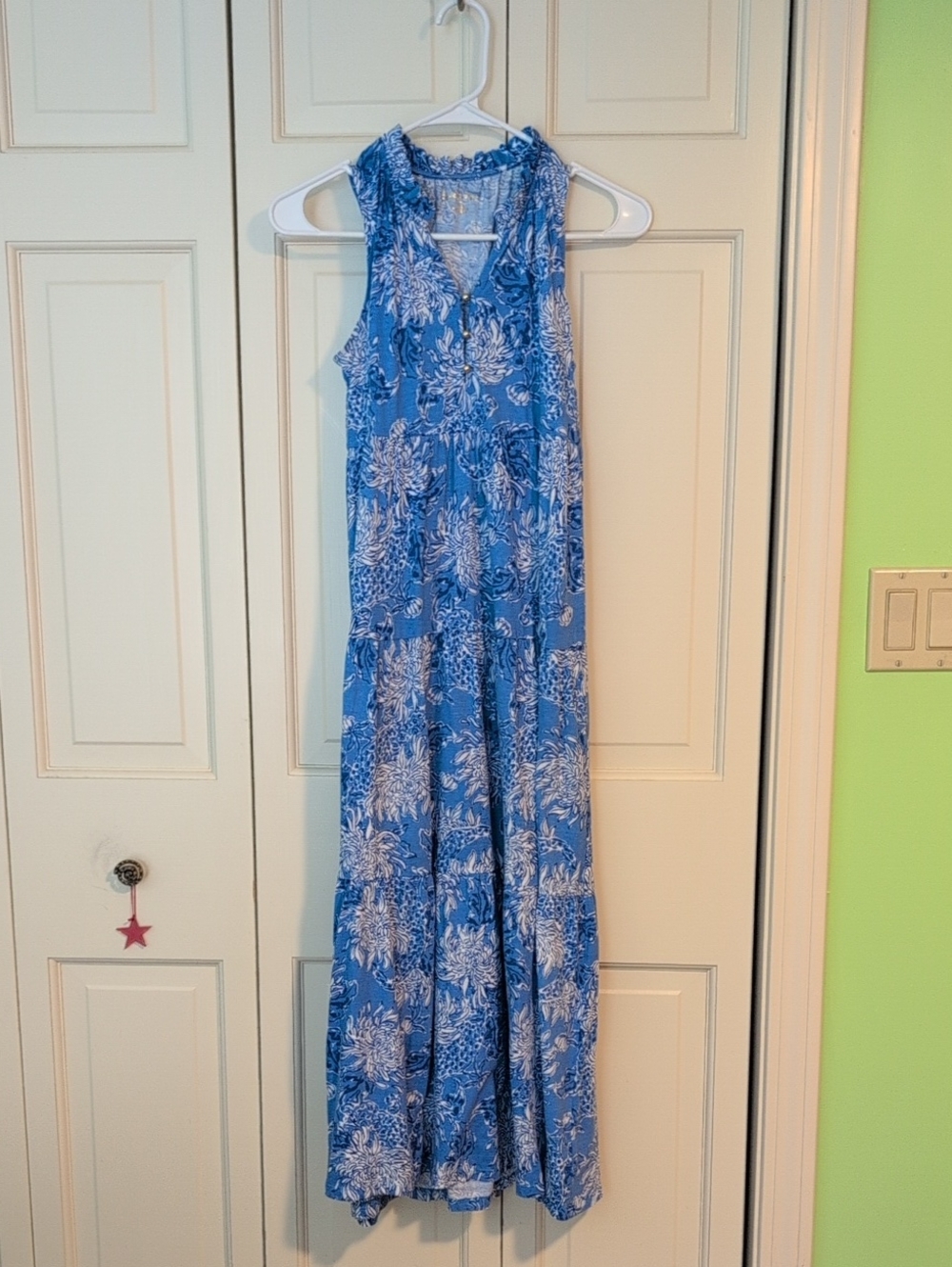 Lilly Pulitzer Blue Tiered Maxi Dress